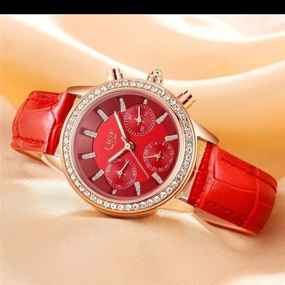 LIGE-relojes de cuarzo para mujer , accesorio de marca lujoso, de cuero , informal. - Imagen 2