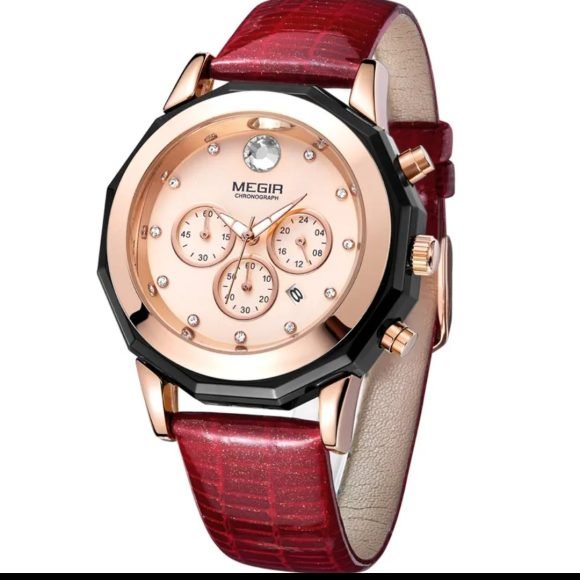 MEGIR-Reloj de pulsera de lujo para mujer, elegante, con diamantes de imitación