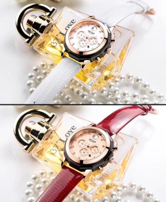 MEGIR-Reloj de pulsera de lujo para mujer, elegante, con diamantes de imitación - Imagen 3