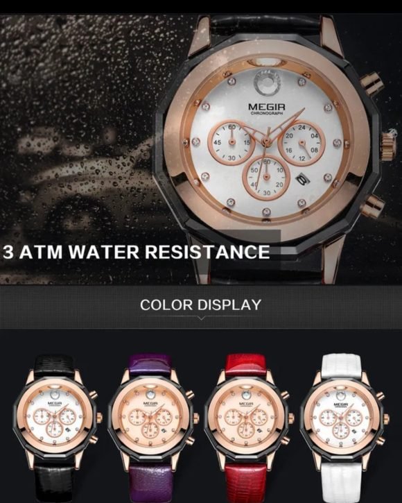 MEGIR-Reloj de pulsera de lujo para mujer, elegante, con diamantes de imitación - Imagen 2