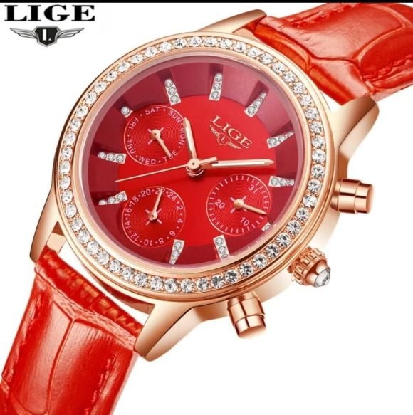 LIGE-relojes de cuarzo para mujer , accesorio de marca lujoso, de cuero , informal. - Imagen 4